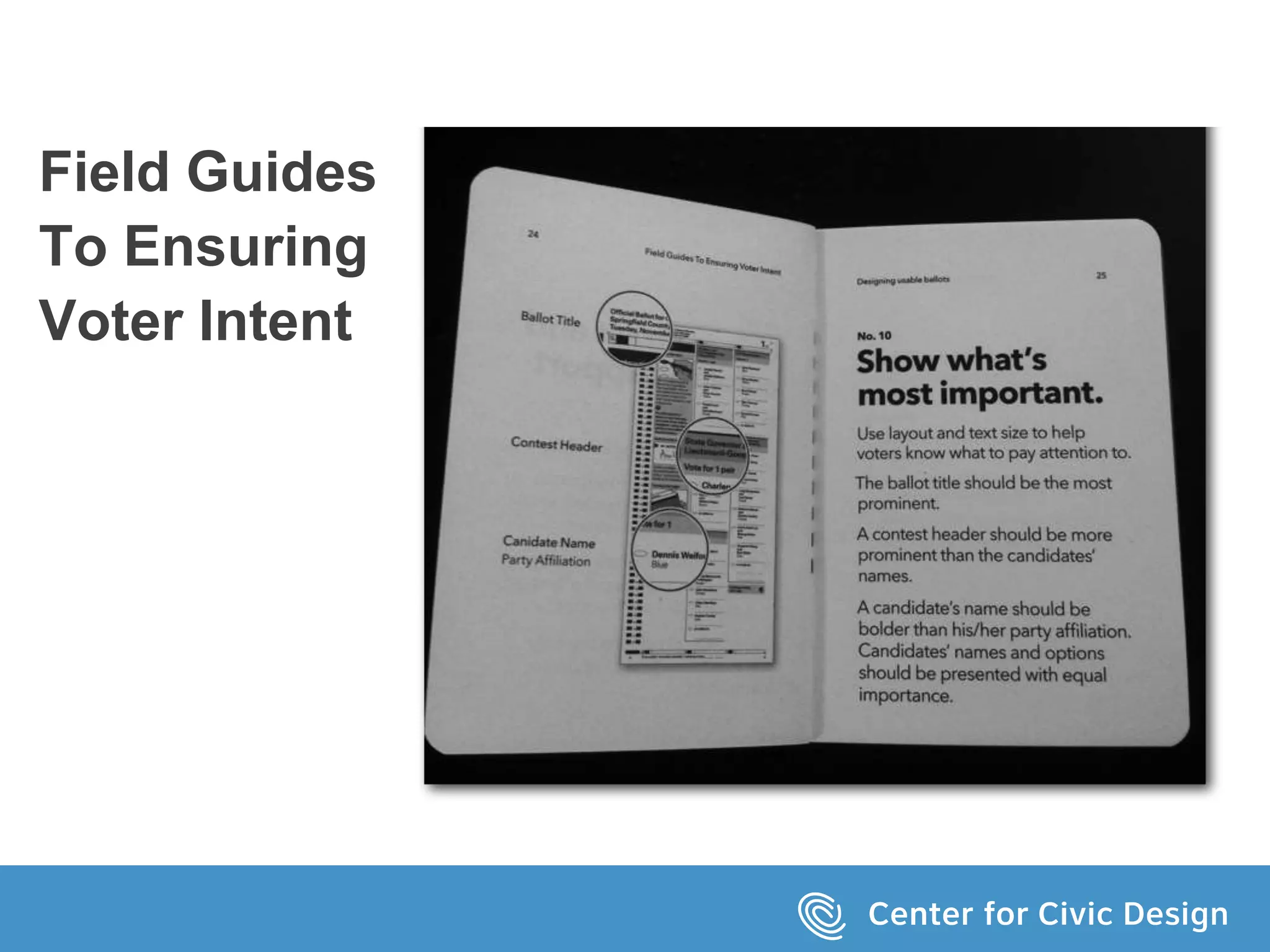Field Guides
To Ensuring
Voter Intent
 