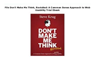 File Don't Make Me Think, Revisited: A Common Sense Approach to Web
Usability Trial Ebook
Download Here https://auto-download-02.blogspot.com/?book=0321965515 Since Don’t Make Me Think was first published in 2000, over 400,000 Web designers and developers have relied on Steve Krug’s guide to help them understand the principles of intuitive navigation and information design.In this 3rd edition, Steve returns with fresh perspective to reexamine the principles that made Don’t Make Me Think a classic-–with updated examples and a new chapter on mobile usability. And it’s still short, profusely illustrated…and best of all–fun to read.If you’ve read it before, you’ll rediscover what made Don’t Make Me Think so essential to Web designers and developers around the world. If you’ve never read it, you’ll see why so many people have said it should be required reading for anyone working on Web sites. Download Online PDF Don't Make Me Think, Revisited: A Common Sense Approach to Web Usability, Download PDF Don't Make Me Think, Revisited: A Common Sense Approach to Web Usability, Read Full PDF Don't Make Me Think, Revisited: A Common Sense Approach to Web Usability, Read PDF and EPUB Don't Make Me Think, Revisited: A Common Sense Approach to Web Usability, Download PDF ePub Mobi Don't Make Me Think, Revisited: A Common Sense Approach to Web Usability, Reading PDF Don't Make Me Think, Revisited: A Common Sense Approach to Web Usability, Download Book PDF Don't Make Me Think, Revisited: A Common Sense Approach to Web Usability, Read online Don't Make Me Think, Revisited: A Common Sense Approach to Web Usability, Read Don't Make Me Think, Revisited: A Common Sense Approach to Web Usability Steve Krug pdf, Download Steve Krug epub Don't Make Me Think, Revisited: A Common Sense Approach to Web Usability, Download pdf Steve Krug Don't Make Me Think, Revisited: A Common Sense Approach to Web Usability, Read Steve Krug ebook Don't Make Me Think, Revisited: A Common Sense Approach to Web Usability, Download pdf Don't
Make Me Think, Revisited: A Common Sense Approach to Web Usability, Don't Make Me Think, Revisited: A Common Sense Approach to Web Usability Online Read Best Book Online Don't Make Me Think, Revisited: A Common Sense Approach to Web Usability, Read Online Don't Make Me Think, Revisited: A Common Sense Approach to Web Usability Book, Download Online Don't Make Me Think, Revisited: A Common Sense Approach to Web Usability E-Books, Download Don't Make Me Think, Revisited: A Common Sense Approach to Web Usability Online, Download Best Book Don't Make Me Think, Revisited: A Common Sense Approach to Web Usability Online, Read Don't Make Me Think, Revisited: A Common Sense Approach to Web Usability Books Online Download Don't Make Me Think, Revisited: A Common Sense Approach to Web Usability Full Collection, Download Don't Make Me Think, Revisited: A Common Sense Approach to Web Usability Book, Read Don't Make Me Think, Revisited: A Common Sense Approach to Web Usability Ebook Don't Make Me Think, Revisited: A Common Sense Approach to Web Usability PDF Read online, Don't Make Me Think, Revisited: A Common Sense Approach to Web Usability pdf Read online, Don't Make Me Think, Revisited: A Common Sense Approach to Web Usability Read, Read Don't Make Me Think, Revisited: A Common Sense Approach to Web Usability Full PDF, Read Don't Make Me Think, Revisited: A Common Sense Approach to Web Usability PDF Online, Read Don't Make Me Think, Revisited: A Common Sense Approach to Web Usability Books Online, Download Don't Make Me Think, Revisited: A Common Sense Approach to Web Usability Full Popular PDF, PDF Don't Make Me Think, Revisited: A Common Sense Approach to Web Usability Read Book PDF Don't Make Me Think, Revisited: A Common Sense Approach to Web Usability, Download online PDF Don't Make Me Think, Revisited: A Common Sense Approach to Web Usability, Read Best Book Don't Make Me
Think, Revisited: A Common Sense Approach to Web Usability, Download PDF Don't Make Me Think, Revisited: A Common Sense Approach to Web Usability Collection, Download PDF Don't Make Me Think, Revisited: A Common Sense Approach to Web Usability Full Online, Download Best Book Online Don't Make Me Think, Revisited: A Common Sense Approach to Web Usability, Download Don't Make Me Think, Revisited: A Common Sense Approach to Web Usability PDF files
 