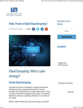 SUBSCRIBE
Public, Private or Hybrid Cloud Computing? http://www.innovativeis.com/blog/public-private-or-hybrid-cloud-computing
1 of 5 5/25/17, 7:27 AM
 