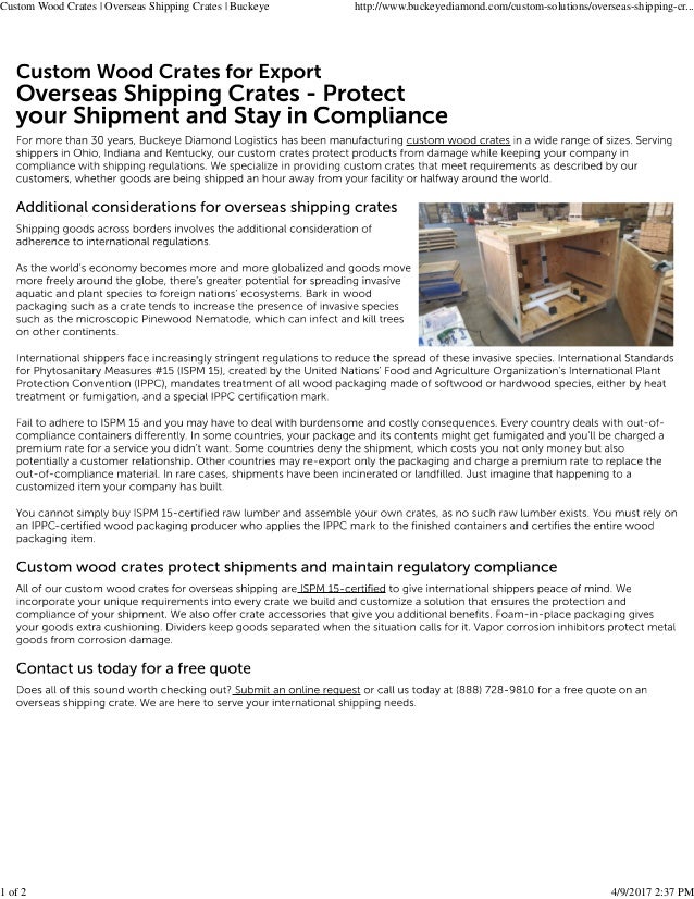 Overseas Shipping Crates Protect your Shipment and Stay in Compliance