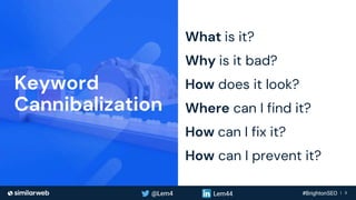 Business Proprietary & Confidential | 3
Keyword
Cannibalization
What is it?
Why is it bad?
Where can I find it?
How can I fix it?
How can I prevent it?
How does it look?
 