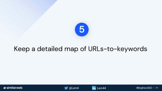 Business Proprietary & Confidential | 29
Keep a detailed map of URLs-to-keywords
5
 