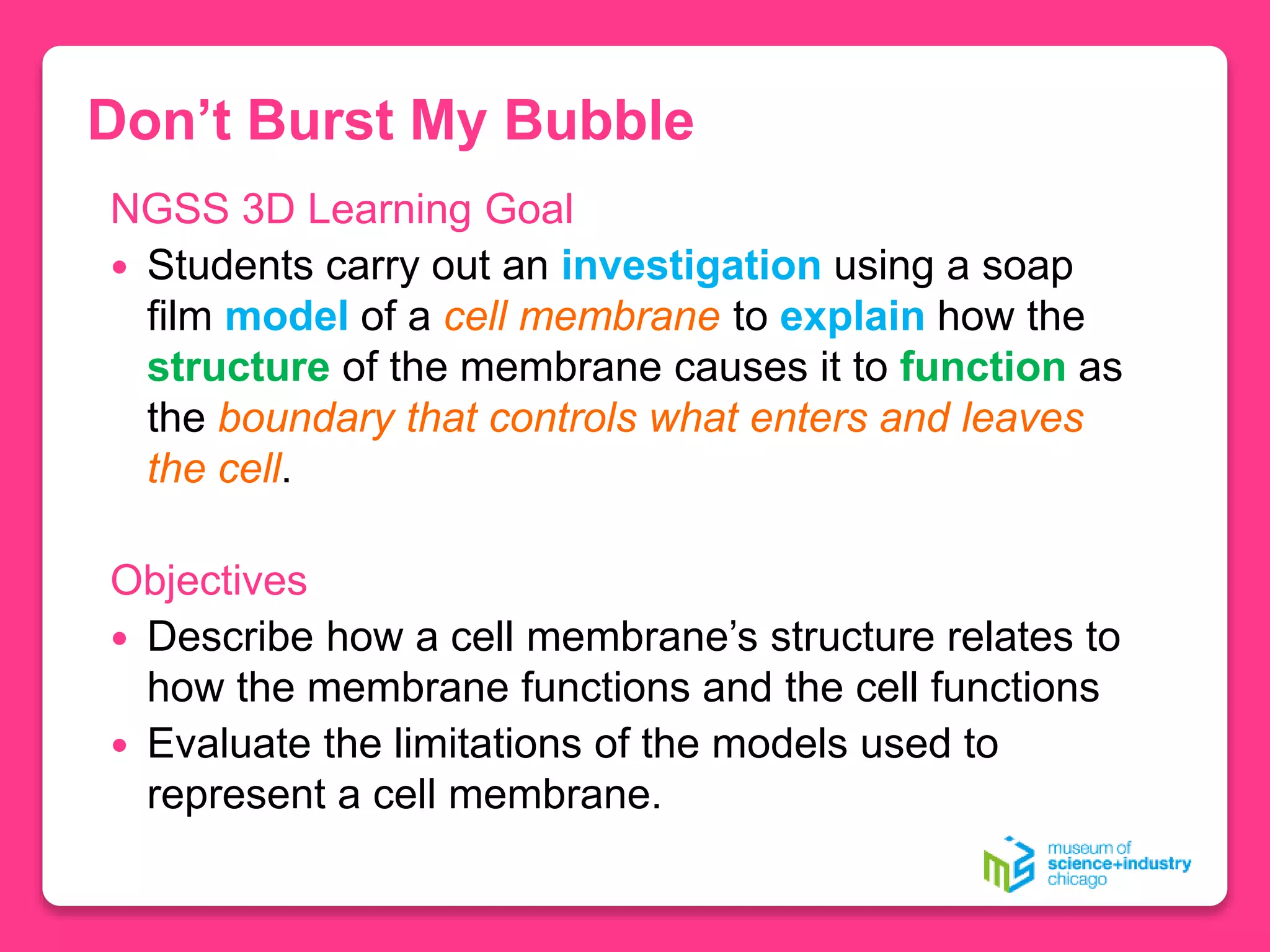 Cell Membrane Don't Burst My Bubble | PPT