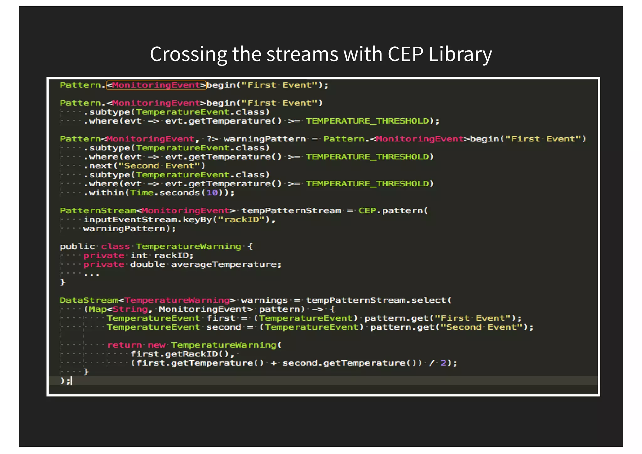 Crossing the streams with CEP Library 