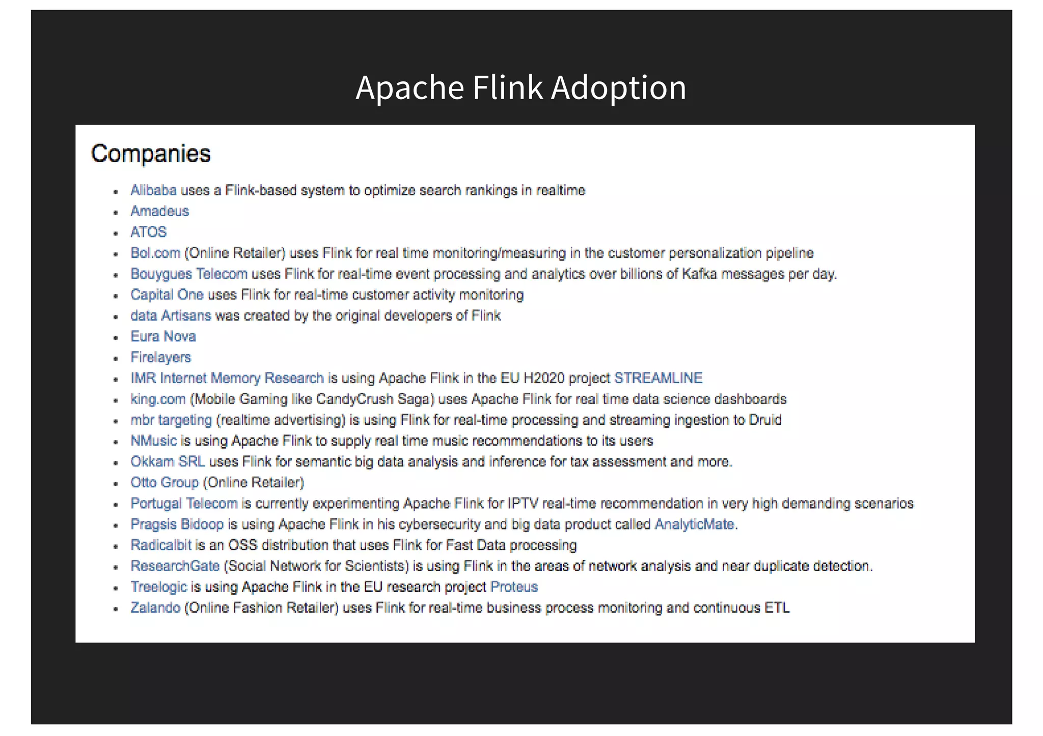 Apache Flink Adoption 