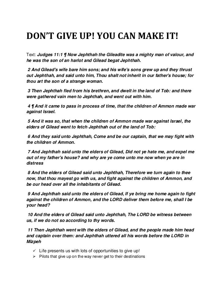 don t give up you can make it