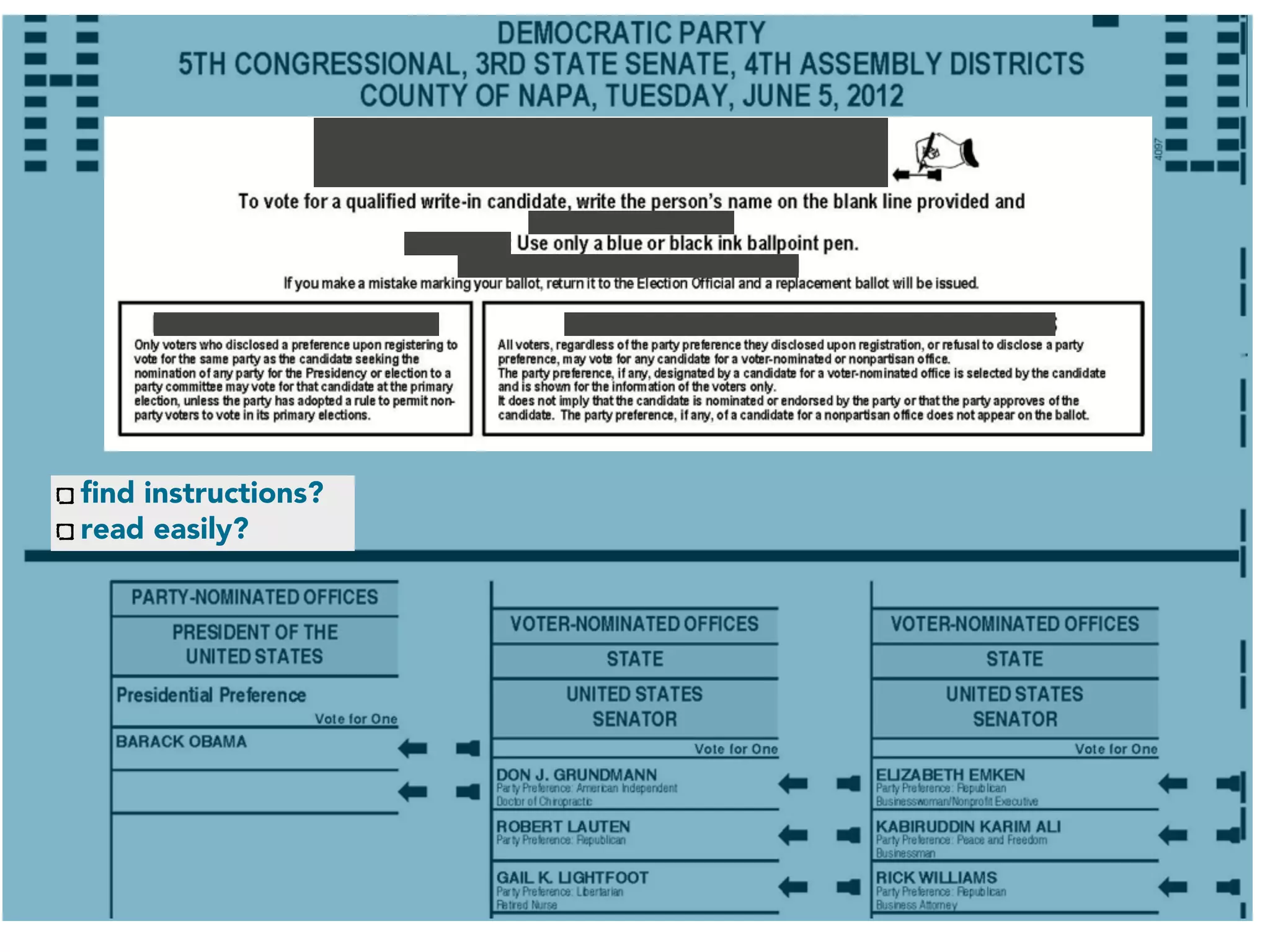 ﬁnd instructions?
read easily?
 