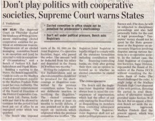 Don't play politics with cooperative socities, supreme court warns states