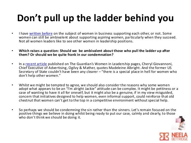 up the ladder