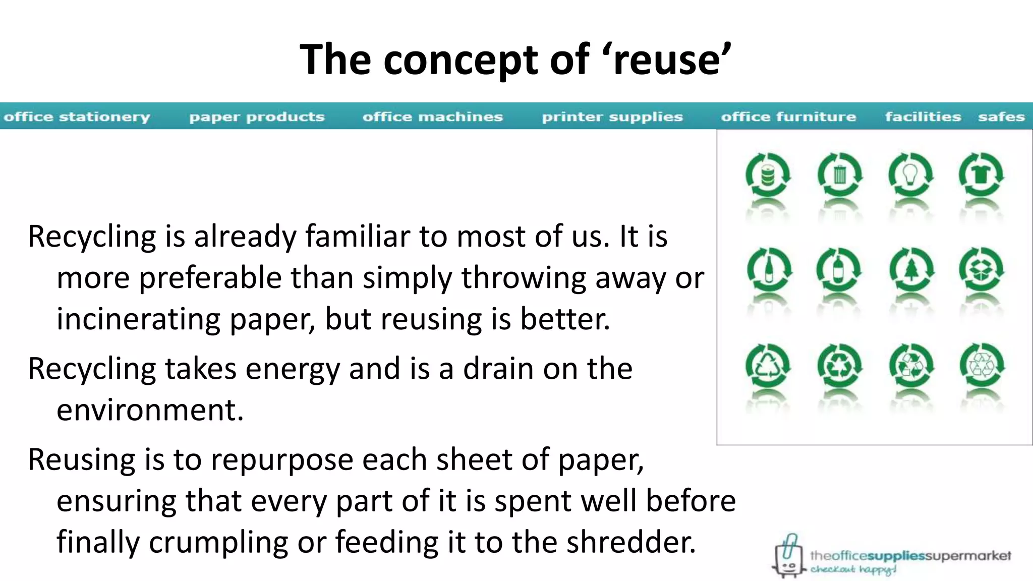 Don’t recycle, reuse | PPTX