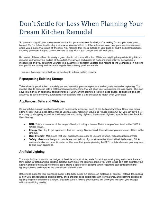 don t settle for less when planning your dream kitchen remodel