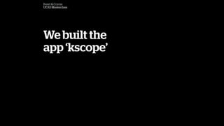 We built the
app kscope
Bond & Coyne
UCAS Masterclass
 