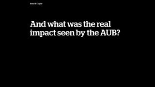 Bond & Coyne
And what was the real
impact seen by the AUB?
 