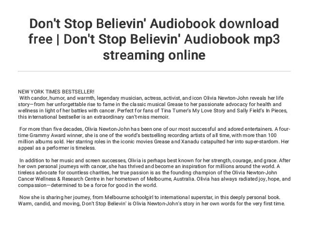 Don T Stop Believin Audiobook Download Free Don T Stop Believin A Don T Stop Believin Audiobook Download Free Don T Stop Believin A