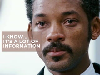 I KNOW…
IT’S A LOT OF
INFORMATION
 