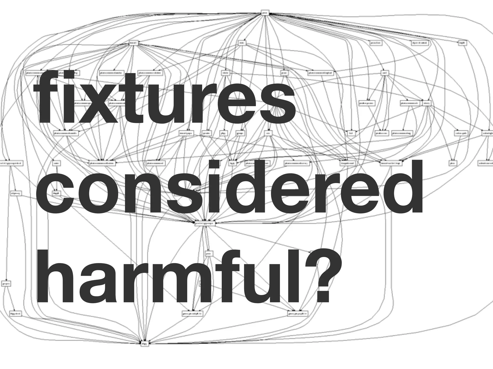 ﬁxtures
considered
harmful?
 