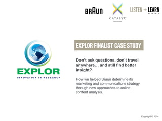 Don't travel, don't question, and still do better research? Our TMRE EXPLOR case study
