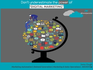 Don’t underestimate the power of
“DIGITAL MARKETING”
Sonia Chugh
Marketing Automation | Demand Generation | Marketing & Sales Operations | ROCKSTAR
@SoniaSpecialist
1
 