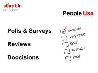 Polls & Surveys Reviews Doocisions People Use public beta 