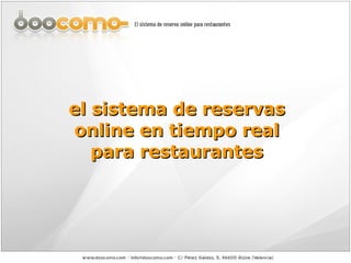 el sistema de reservas online en tiempo real para restaurantes 
