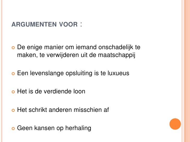 Doodstraf Argumenten Voor En Tegen