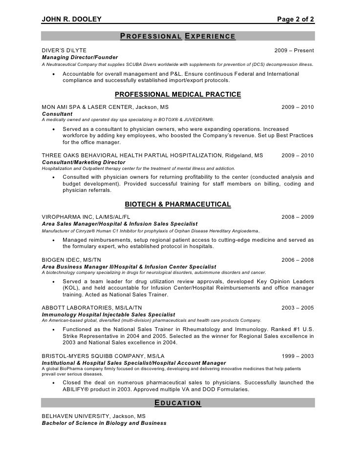 Product specialist resume