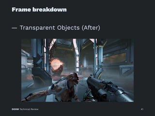 Frame breakdown
— Transparent Objects (After)
DOOM Technical Review 41
 