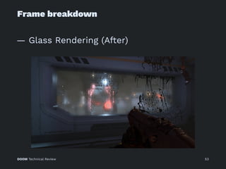 Frame breakdown
— Glass Rendering (After)
DOOM Technical Review 53
 