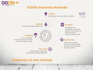 DOON innovatie methode
Innoveren als een startup!
 