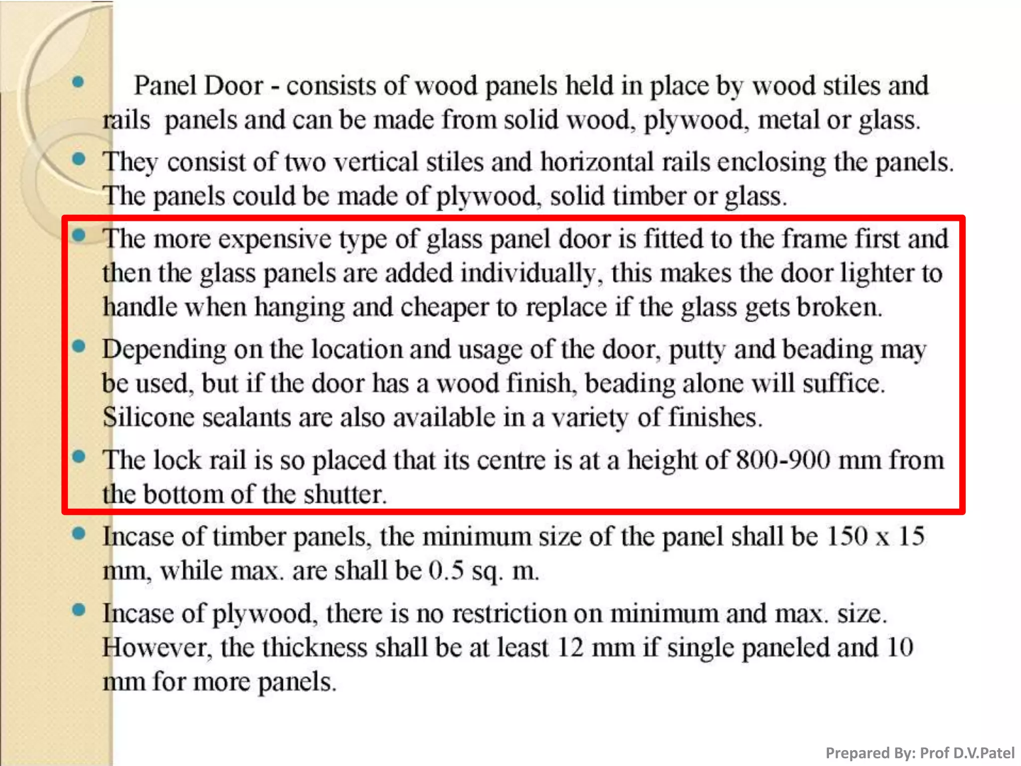 Prepared By: Prof D.V.Patel
 