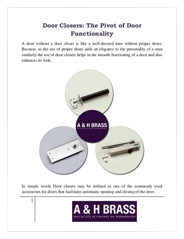 Door Closers The Pivot Of Door Functionality