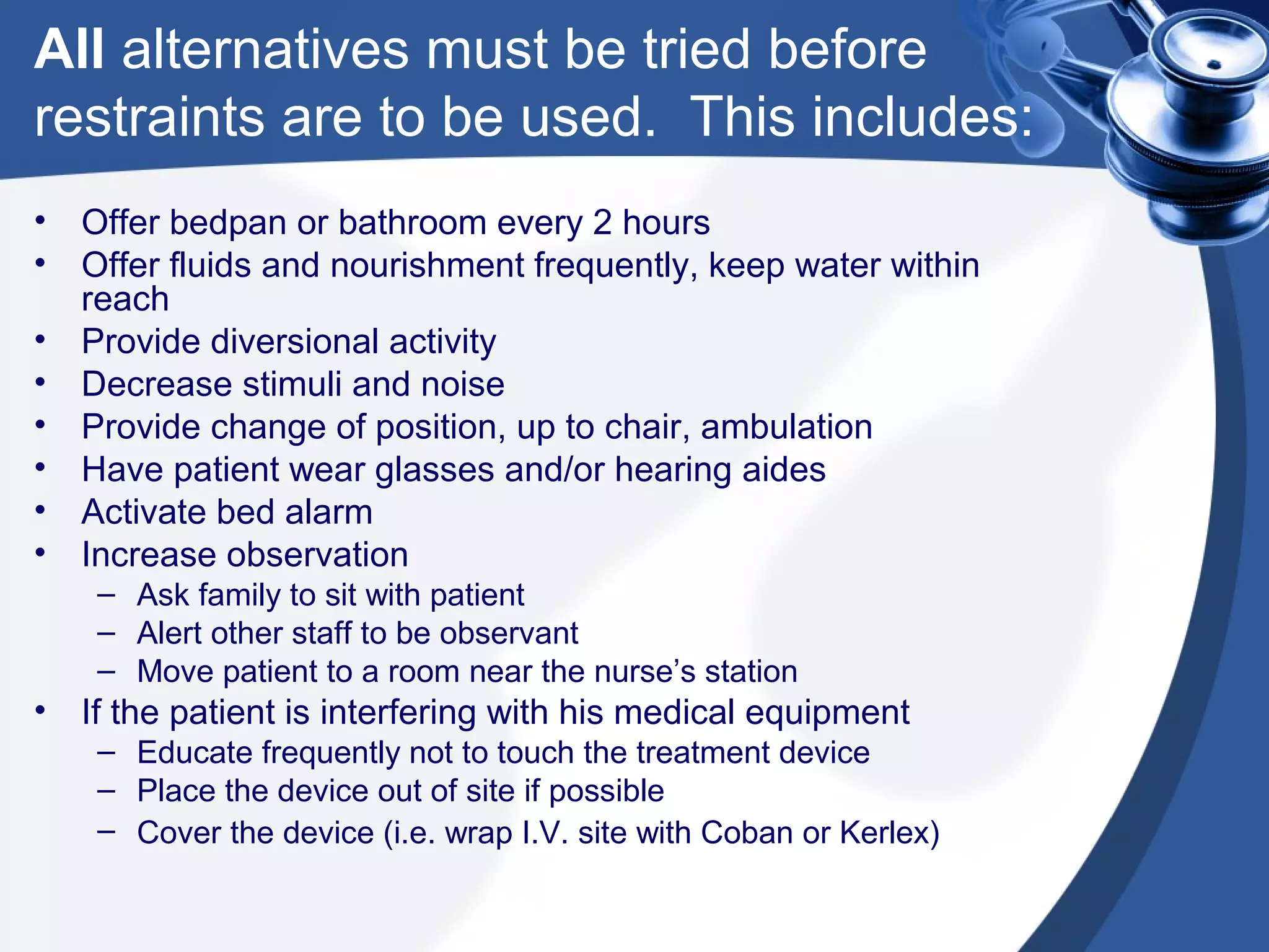 Finally! A Clinical Protocol To Eliminate Patient Restraints - 5vmnfrh