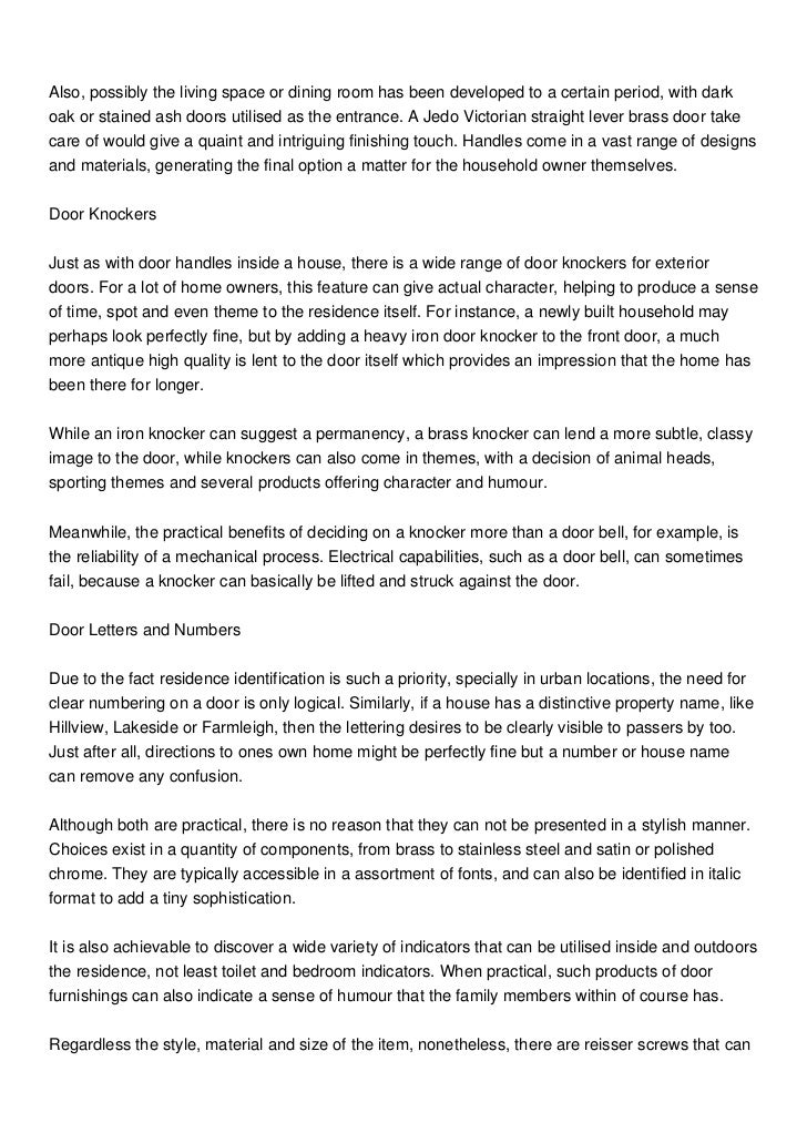 Door Furniture That Succeeds In Making Your Doors Look Good