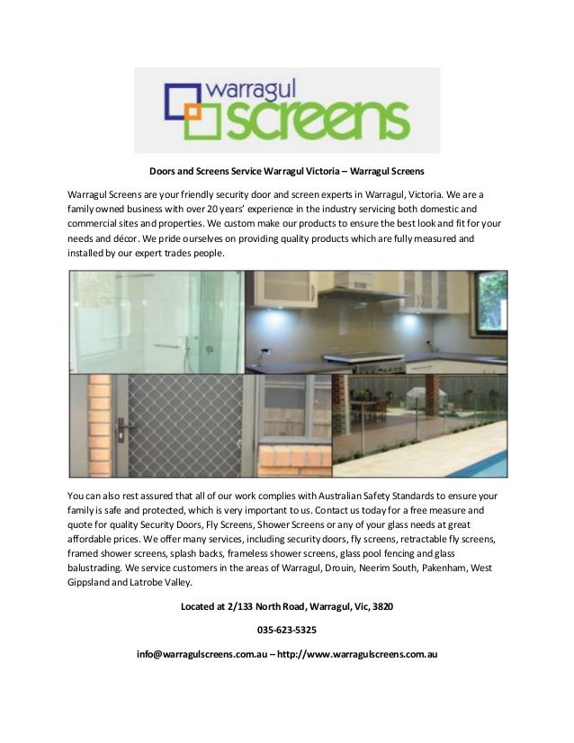 Doors and screens service warragul victoria warragul screens