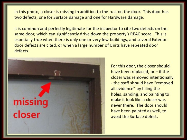 REAC Inspection Door Defects