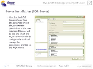 Requirements Quality Analyzer (DOORS Edition): Deployment Guide | PDF