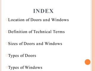 Door and Windows. Types of doors and types of windows | PDF
