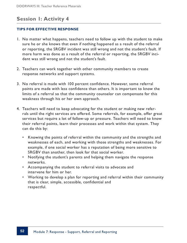 doorways iii teachers reference materials reference for a teacher