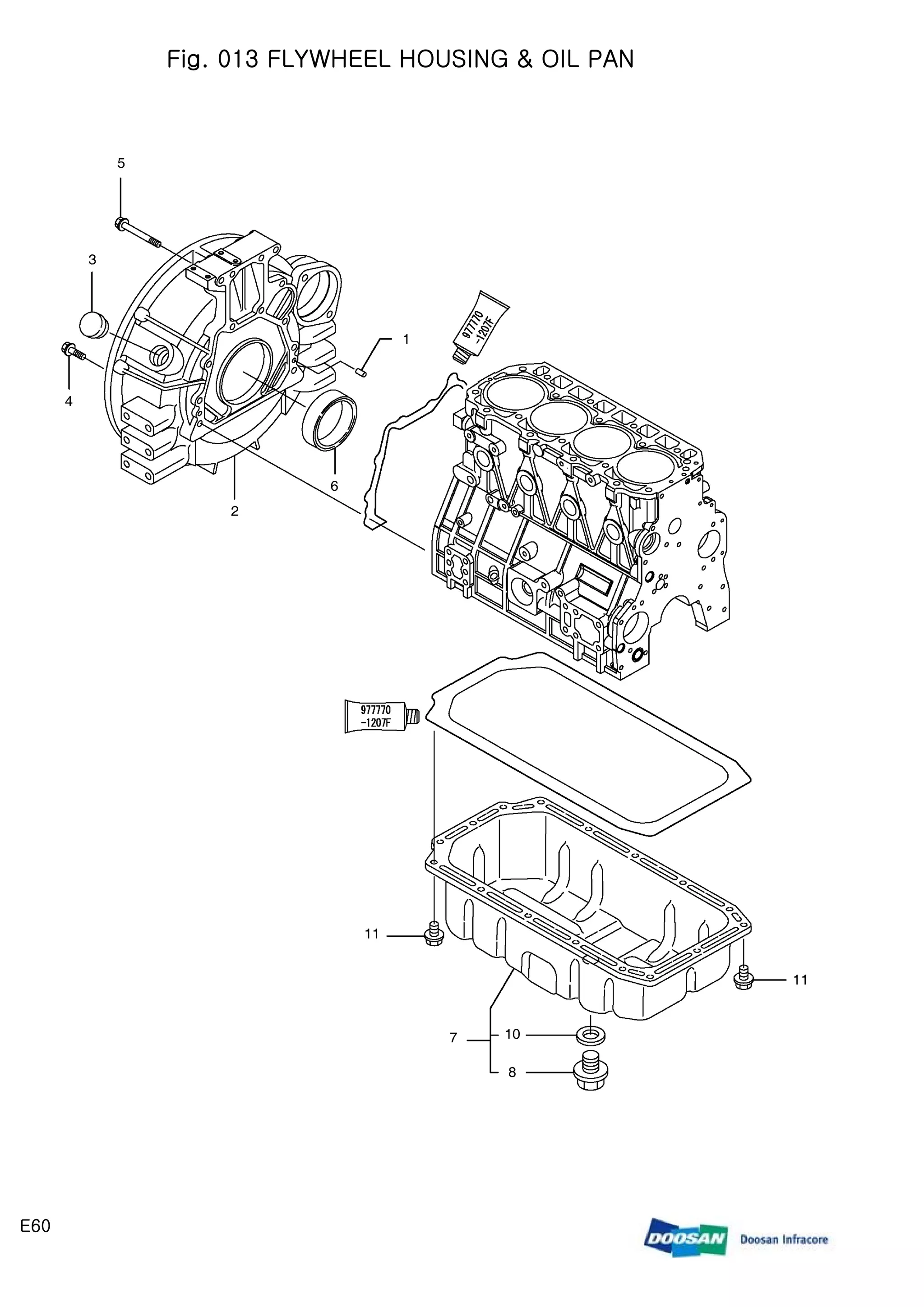 Doosan e60 compact excavator parts catalogue manual PDF