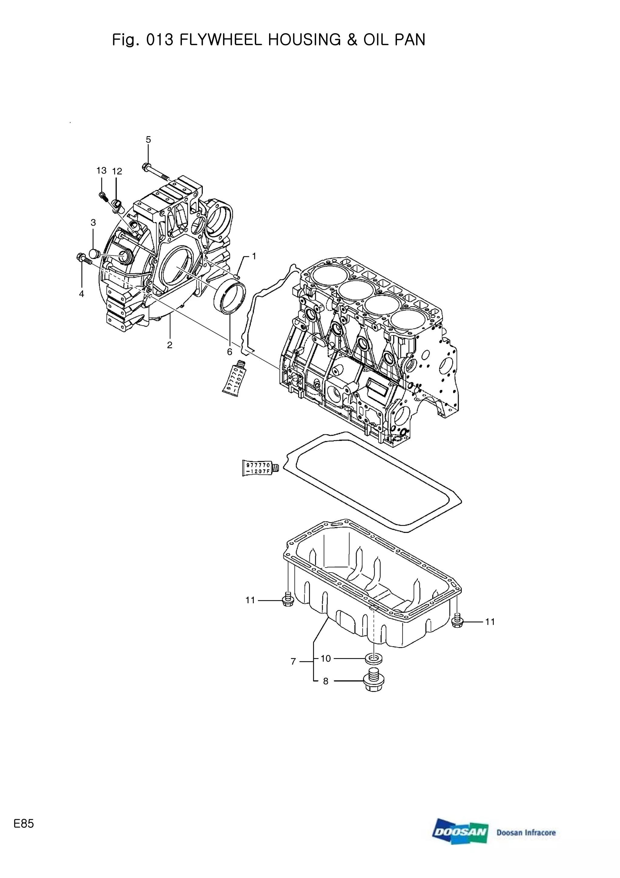 Doosan e85 compact excavator parts catalogue manual PDF