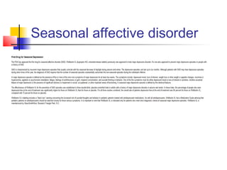 Seasonal affective disorder
 
