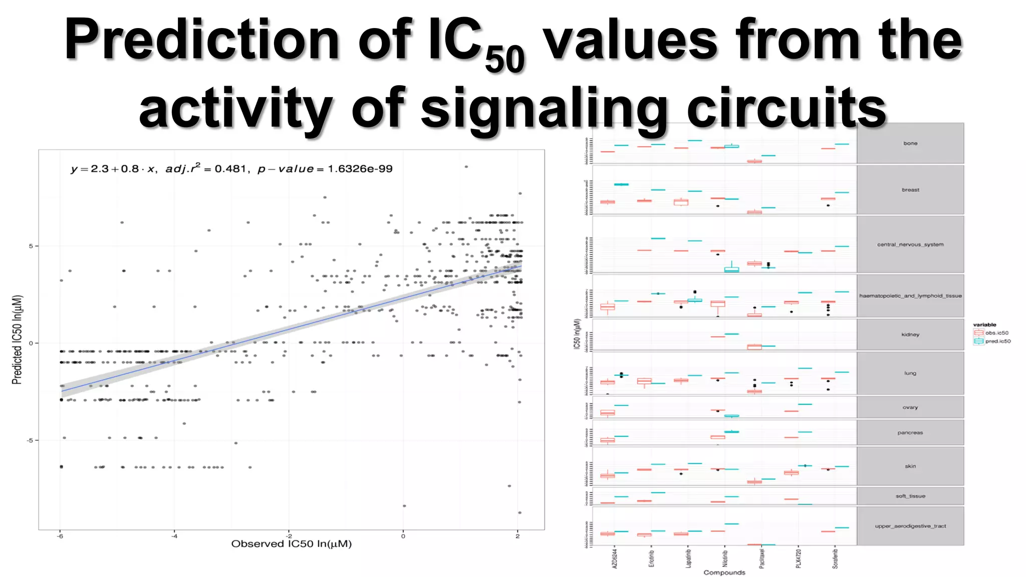 Prediction of IC50 values from the activity of signaling circuits  