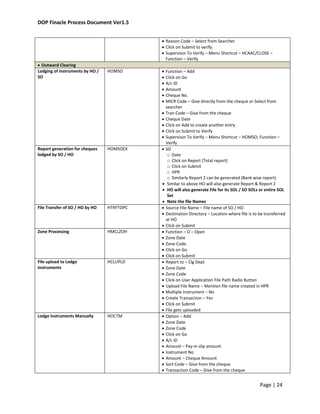 Dop finacle process document ver1.5 | DOCX