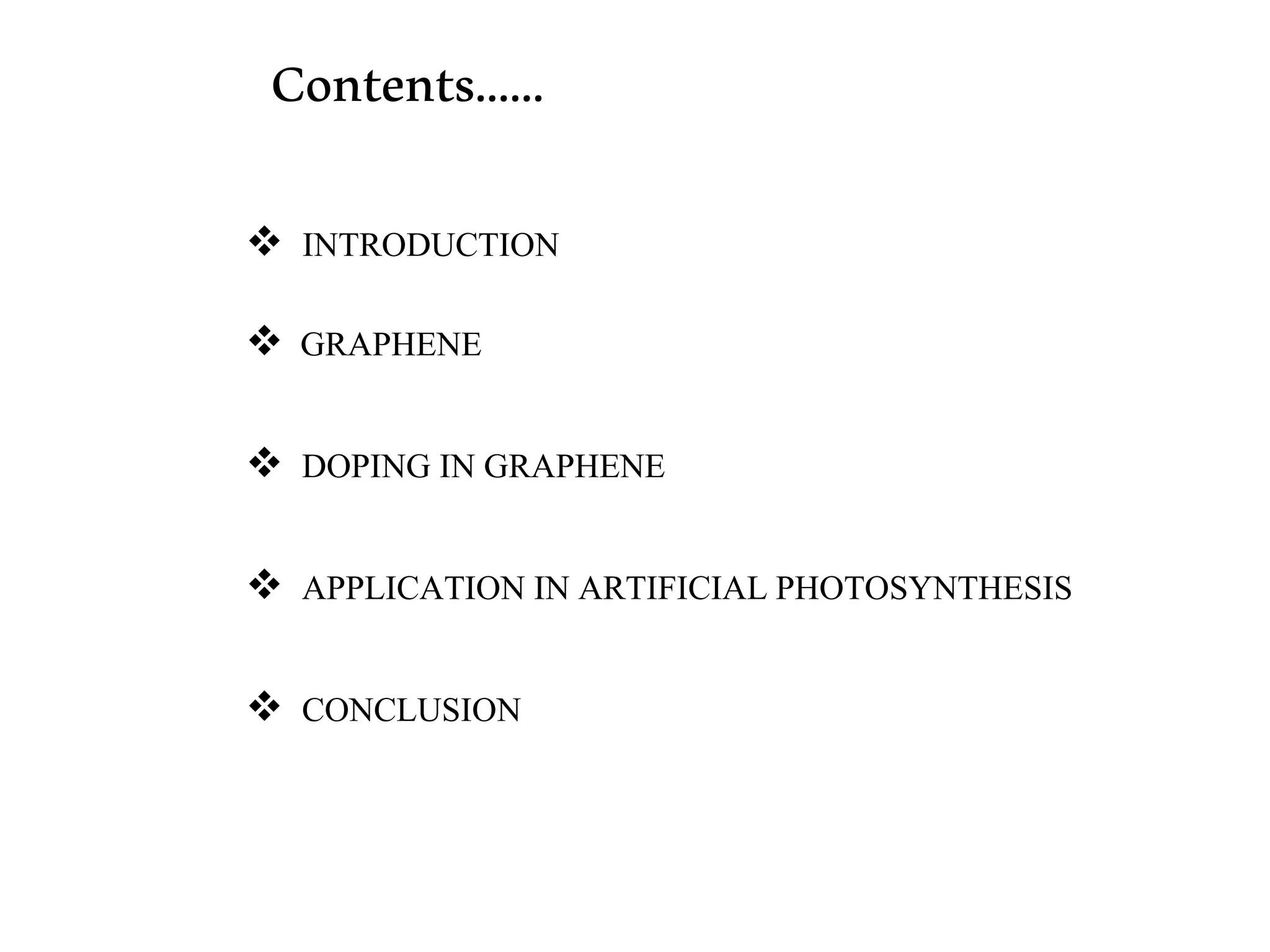 Doping of graphene and its application in photo electrochemical water ...