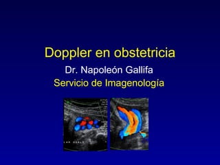 Doppler en obstetricia Dr. Napoleón Gallifa Servicio de Imagenología 