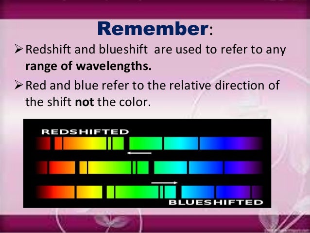 blueshift e redshift blueshift e redshift