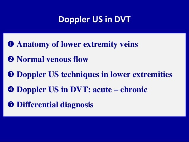 Doppler ultrasound in deep vein thrombosis