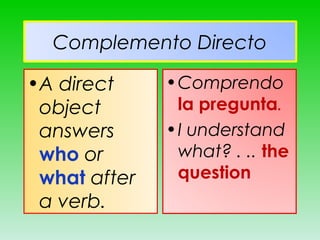 Unidad 7~Direct Object Pronouns (DOP) | PPT