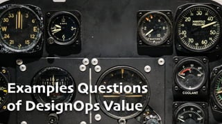 Examples Questions
of DesignOps Value
 