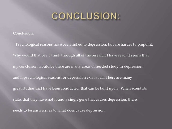 Do Psychological Reasons For Depression Exist